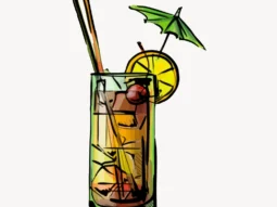 Mai tai cocktail clipart, alcoholic