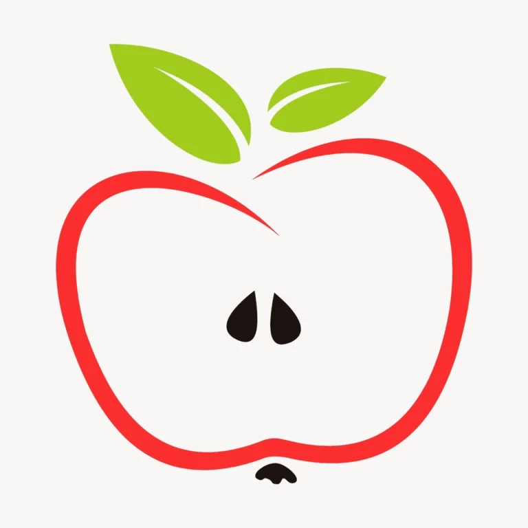 Apple sticker, fruit illustration vector
