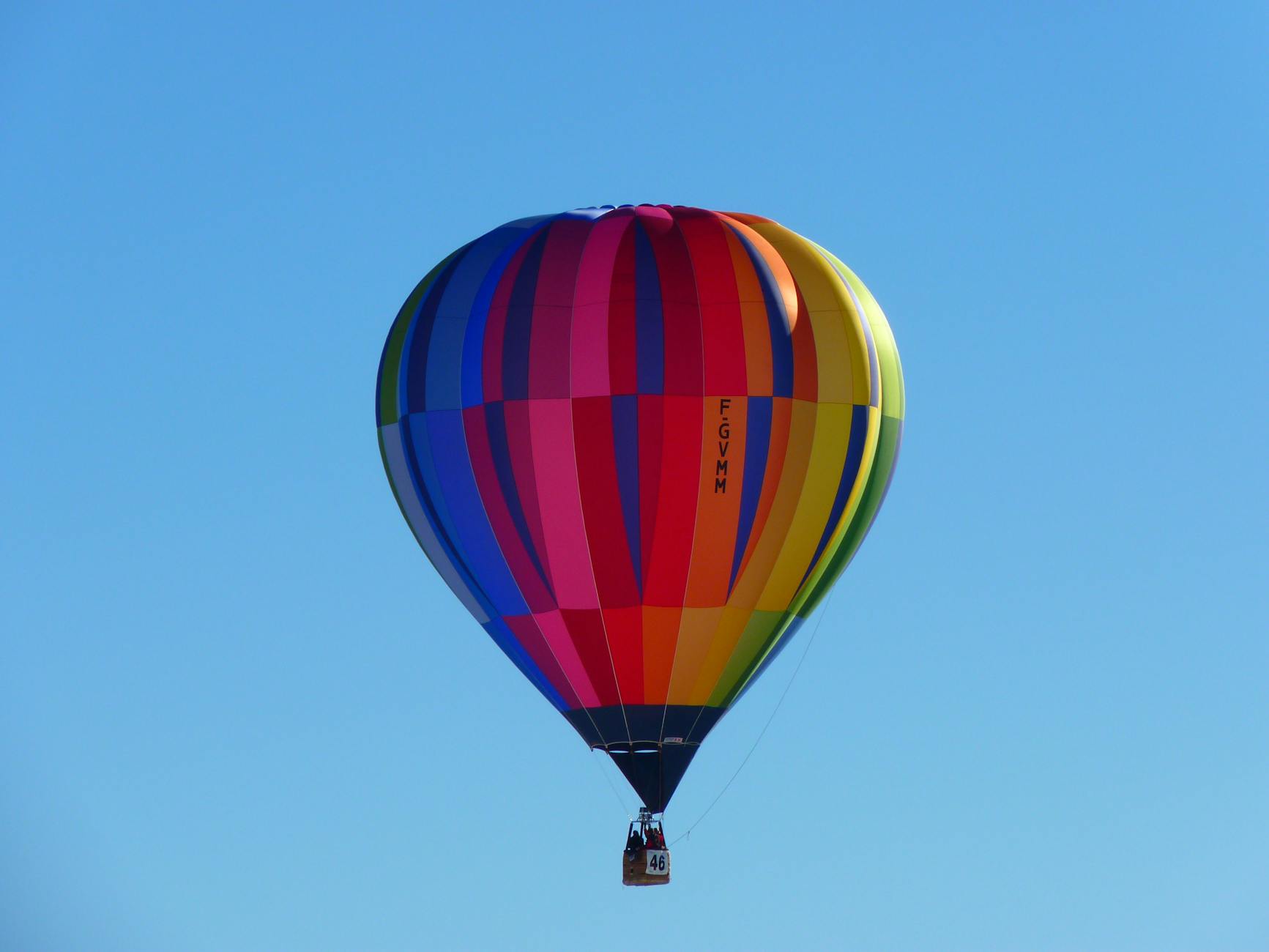 blue orange and yellow hot hair balloon