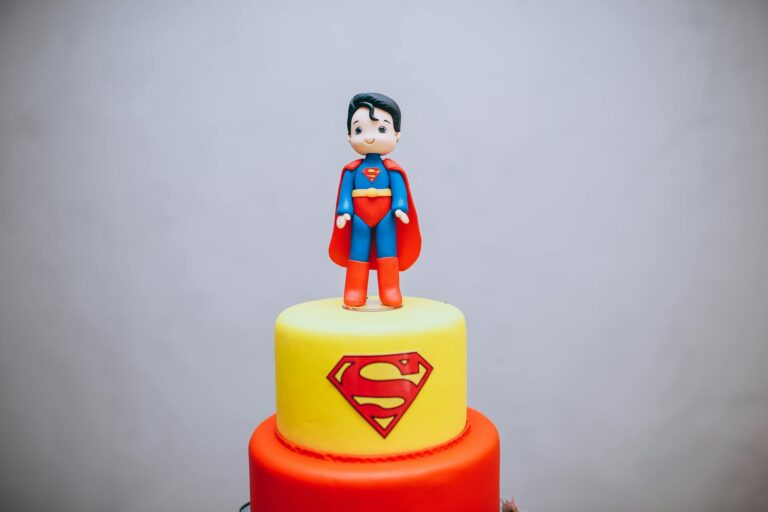 a superman themed birthday cake