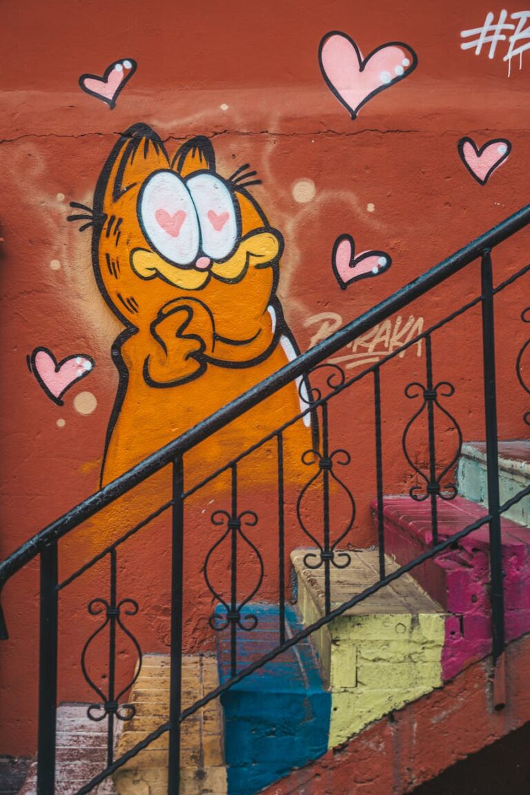 garfield in love graffiti