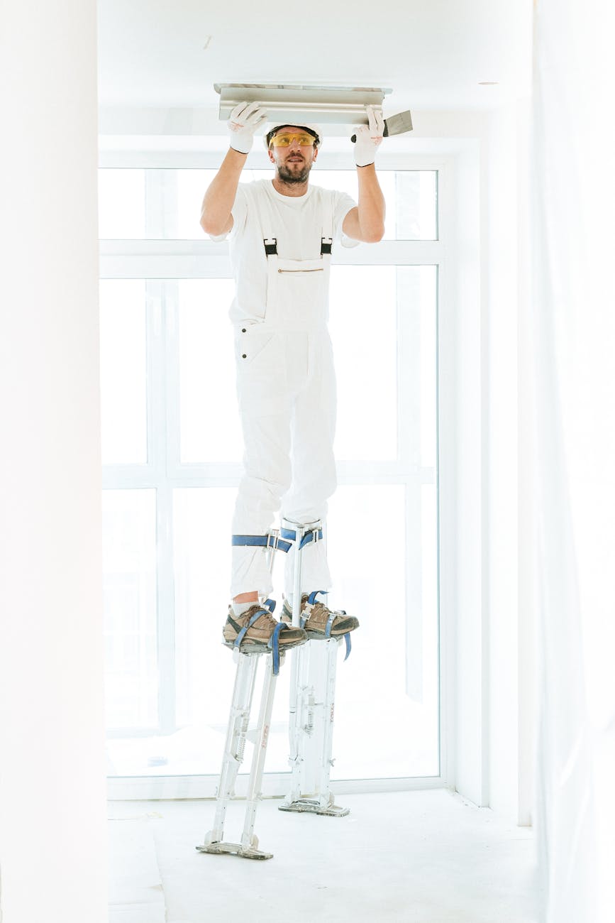 a man doing construction work