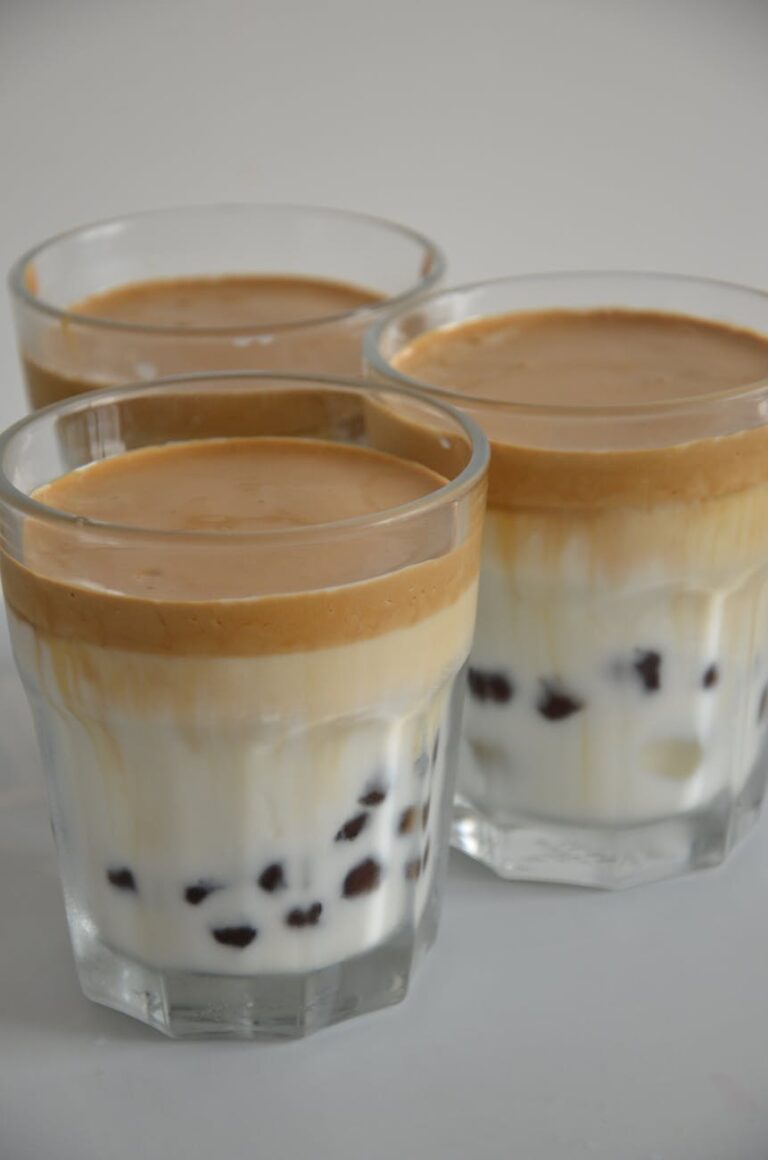 dalgona coffee with tapioca pearls