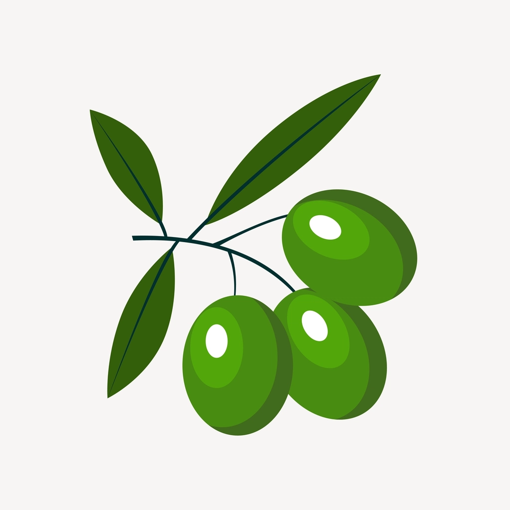 Green olive collage element vector