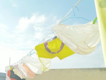 photo of underwear hanging on clothes line