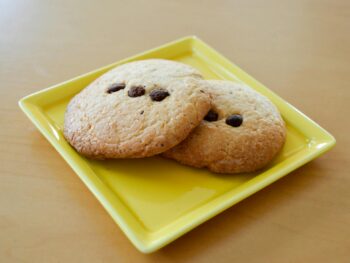 two chocolate chip cookies