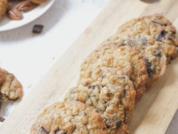 cookies on wooden chopping board
